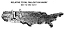 Upshot-Knothole Harry nuclear fallout map.