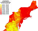 Deposition of the radioisotope As78 in the Northeastern US, 1951-1962.