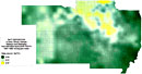 Radioactive selenium-77 deposition in the Midwest from the Nevada Test Site, 1951-1962 (color gradient map.)
