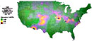 Cobalt 60 deposition pattern from shot Plumbbob Hood. Detonated July 5, 1957. Gradient map.