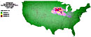 Fallout pattern from shot Sedan, July 8, 1962. Gradient map.