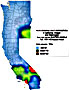 Nuclear fallout deposition in California, Oregon and Washington from the Buster-Jangle nuclear test series, Oct 22-Nov 29, 1951.