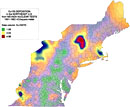 Deposition of europium 155 in the Northeast United States, 1951-1962.