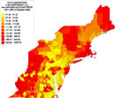 Deposition of radioactive cadmium 115m in the Northeastern United States from Nevada Test Site nuclear fallout, 1951-1962.
