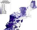 Deposition of radioactive beryllium 7 in the Northeastern United States from Nevada Test Site fallout, 1951-1962.