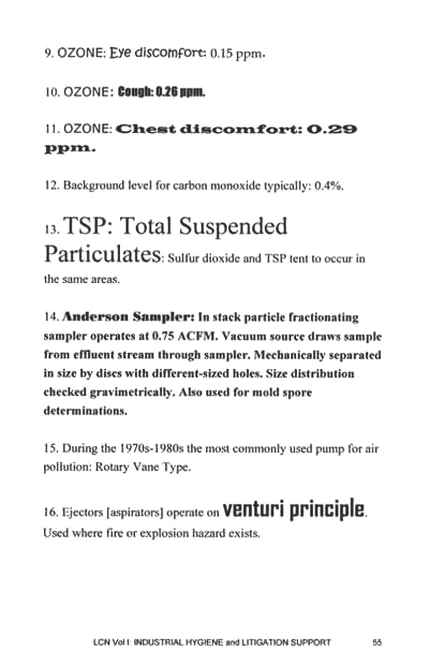 Page from Legis Concise Notes. Air Pollution.
