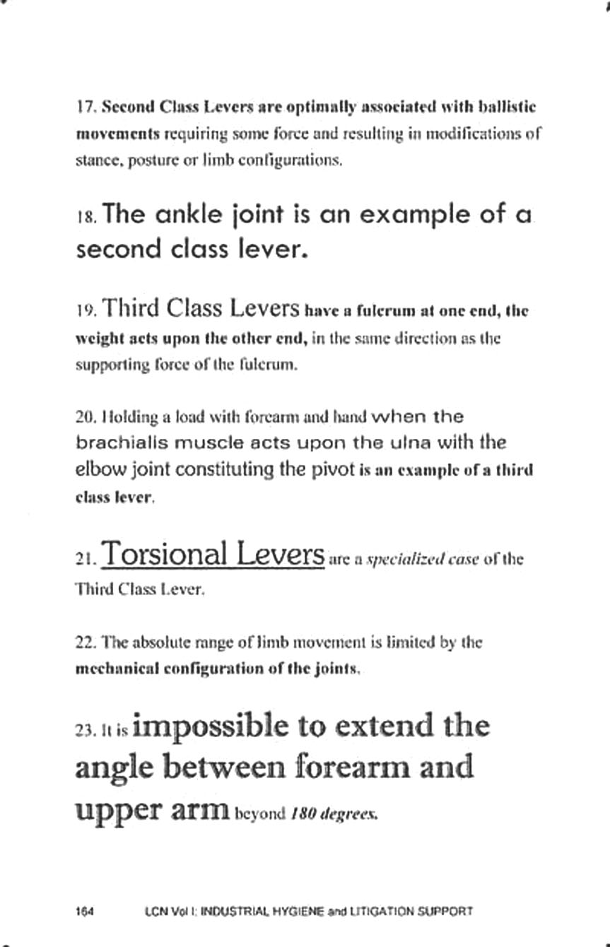 Ergonomics page from Legis Concise Notes.